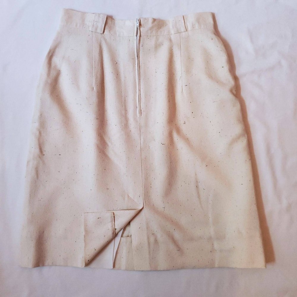 Natural Pure Silk West German Vintage Cream Skirt - Picture 2 of 10